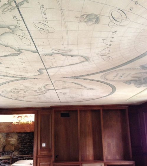 Old World Map Mural, for Danzinger Design