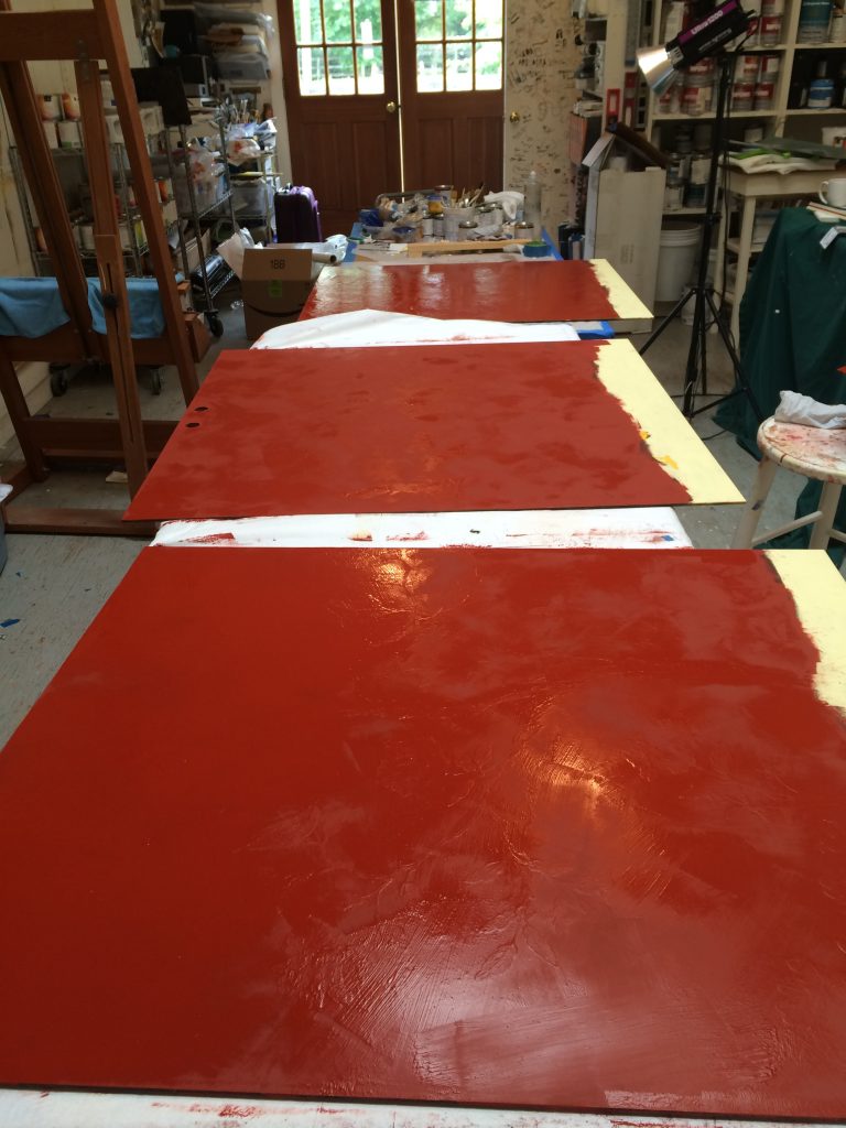 Eglomise Painted Out for backsplash mural