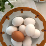 Eggs in Kismet pasta bowl