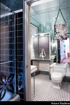 A peek of our "Ripple" wall finish using Farrow and Ball Downpipe and Railings.