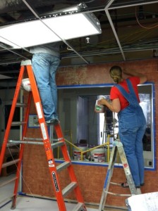 painting the faux brick